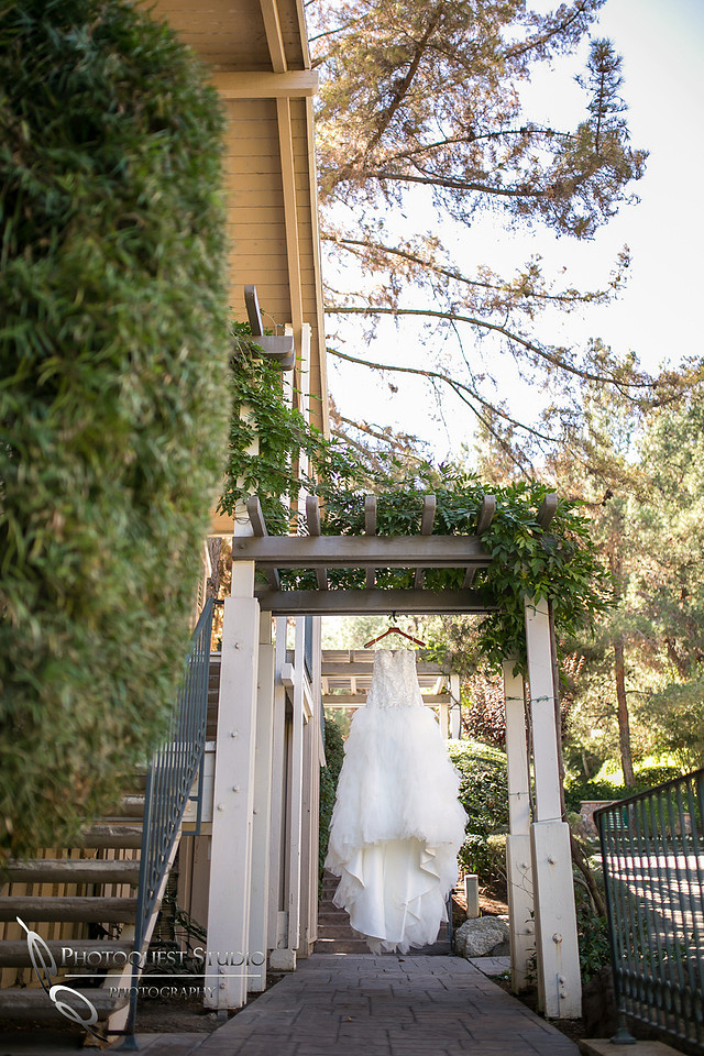 Wedding dress at Pala Mesa Resort Wedding by Fallbrook Wedding Photographer