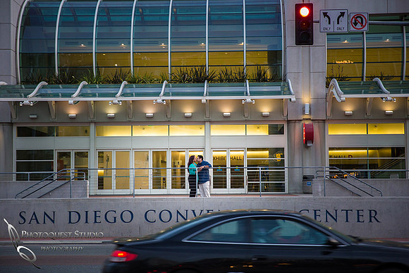San Diego Convention Center, Gaslamp District Engagement Photo - Synthia & Mike
