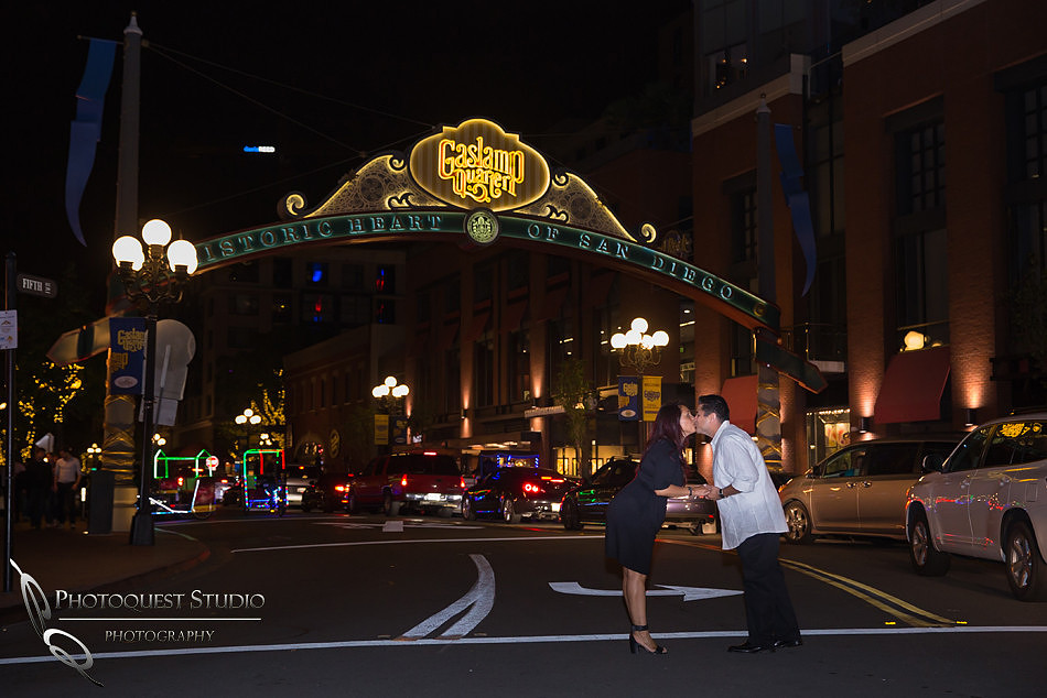 San Diego Convention Center, Gaslamp District Engagement Photo - Synthia & Mike