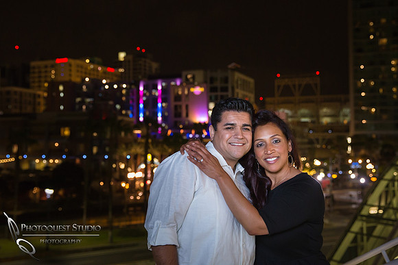 San Diego Convention Center, Gaslamp District Engagement Photo - Synthia & Mike