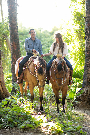 Fairmount Park, Mission Inn, Riverside Downtown, California Engagement Photo with Horses by Temecula Wedding Photographer