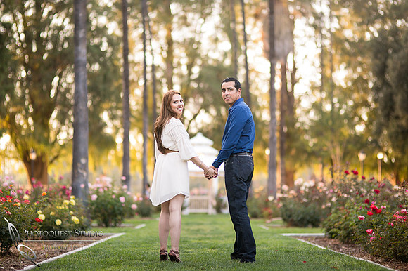 Fairmount Park Engagement Photo with Horses by Temecula Wedding Photographer