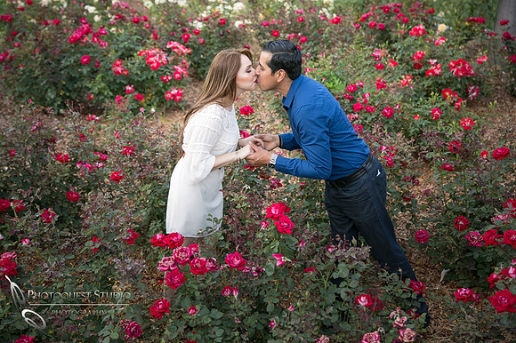 Fairmount Park, Mission Inn, Riverside Downtown, California Engagement Photo with Horses by Temecula Wedding Photographer