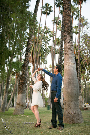 Dancing at Fairmount Park, California Engagement Photo by Temecula Wedding Photographer