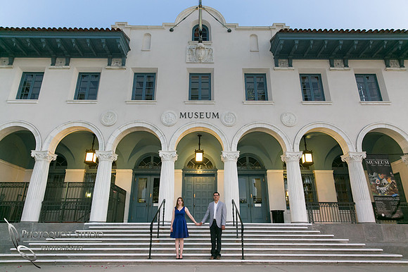 Fairmount Park, Mission Inn, Riverside Downtown, California Engagement Photo with Horses by Temecula Wedding Photographer