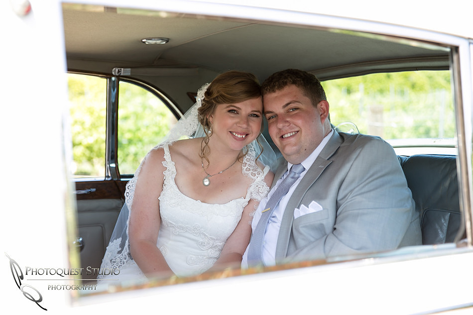 Wedding photo with Rolls Royce car at Wiens Winery by Temecula photographer, Chloe and Colby