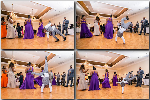 Flipping on dance floor at Castaway Golf Club by LA Wedding Photographer