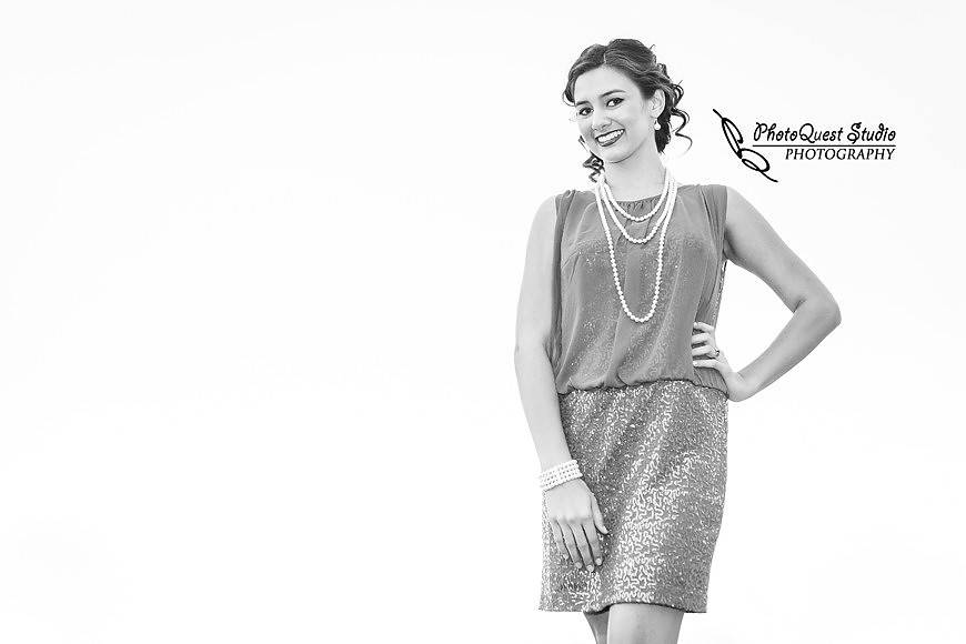 High School Senior photos session of beautiful Latina Teen from Menifee, California - Miss Isabel Donadio.  Location: Paloma Valley High School, Menifee, CA.  Photography: PhotoQuest Studio - Menifee Wedding, Family and Event Photographer, the black and white