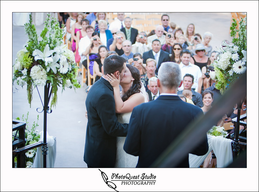 South Coast Winery Wedding Photography by Temecula, Menifee, Murrieta Wedding Photographer. the first kiss as husband and wife