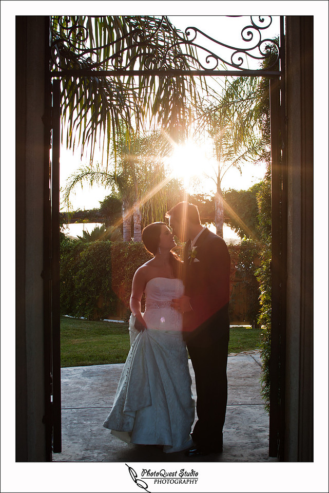South Coast Winery Wedding Photography by Temecula, Menifee, Murrieta Wedding Photographer. the sun behind the kiss