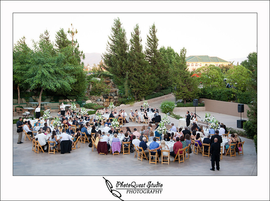 South Coast Winery Wedding Photography by Temecula, Menifee, Murrieta Wedding Photographer. the whole wedding at the courtyard