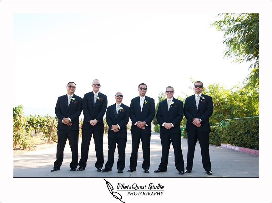 South Coast Winery Wedding Photography by Temecula, Menifee, Murrieta Wedding Photographer. Handsome groom and groomsmen posing