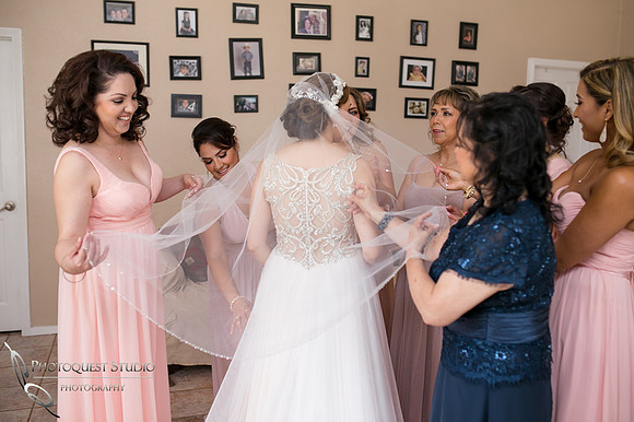 Bride getting ready