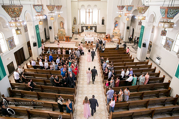 Bridal party entering the ceremony at la church