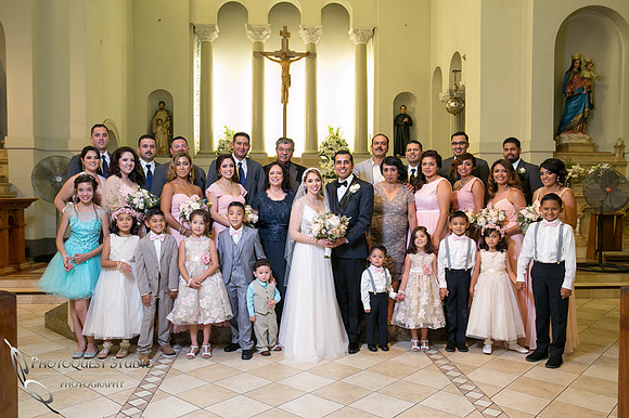 bride and groom family altogether