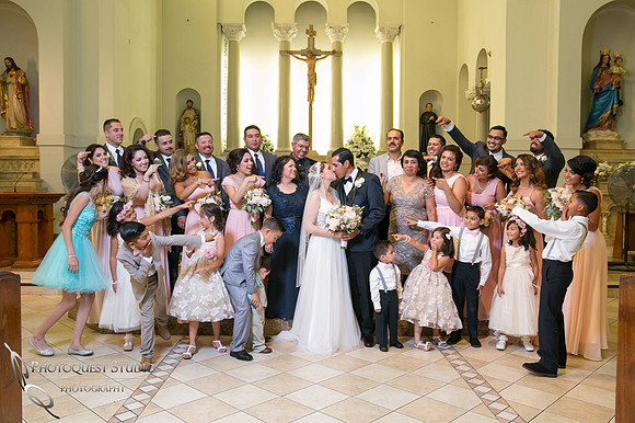 kissing and cheering by family