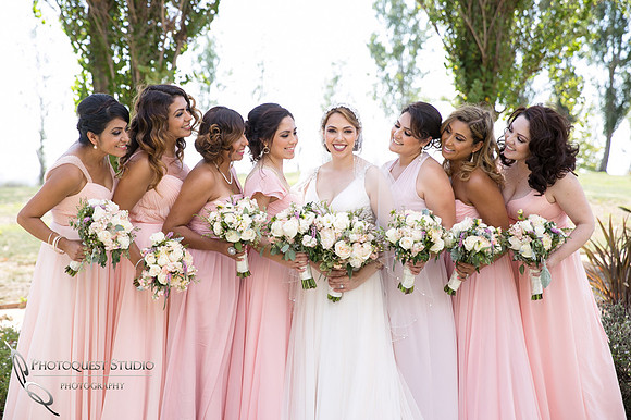 bride and her girls
