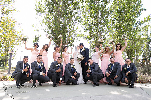 happy bridal party