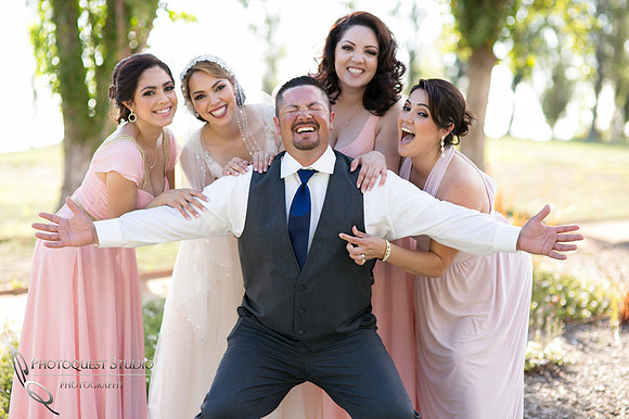 bride and her brother and sister, nipple pinching