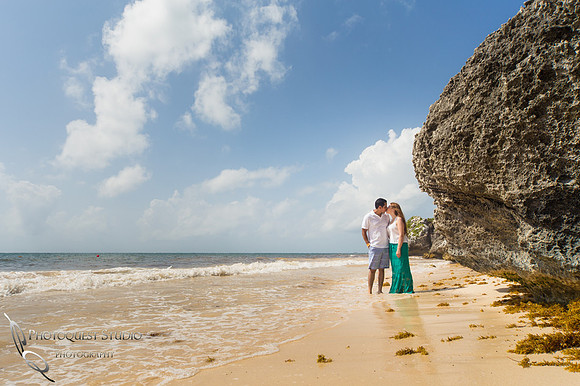 kissing on the beach, honeymoon photo in cancun mexico by temecula wedding photographer