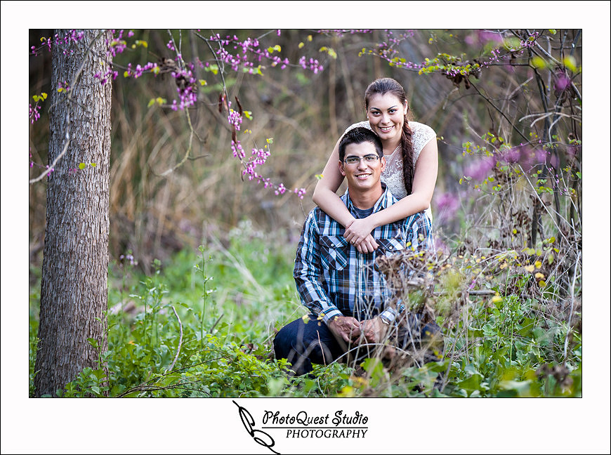 Romantic Temecula Old Town and Fallbrook Sunset Engagement Photo Session by Menifee, Temecula Wedding Photographer - Future Bride and Groom with nature