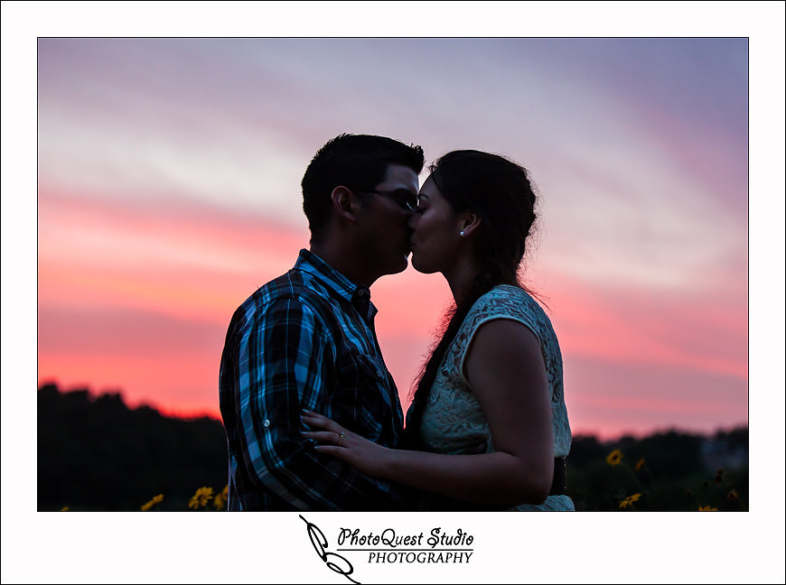 Romantic Temecula Old Town and Fallbrook Sunset Engagement Photo Session by Menifee, Temecula Wedding Photographer - Anna & Fernando kissing at fallbrook sunset