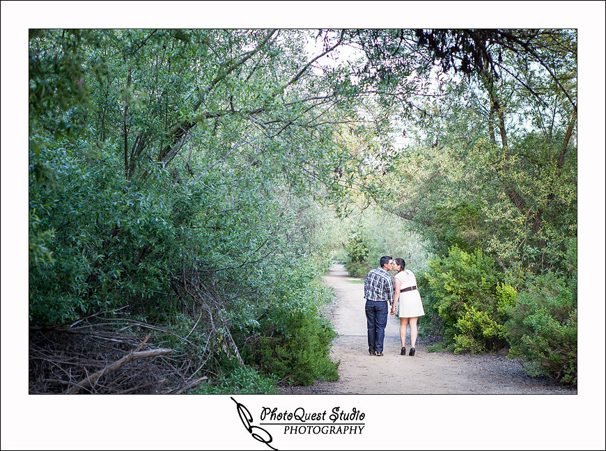 Romantic Temecula Old Town and Fallbrook Sunset Engagement Photo Session by Menifee, Temecula Wedding Photographer - Future Bride and Groom holding hand and kissing