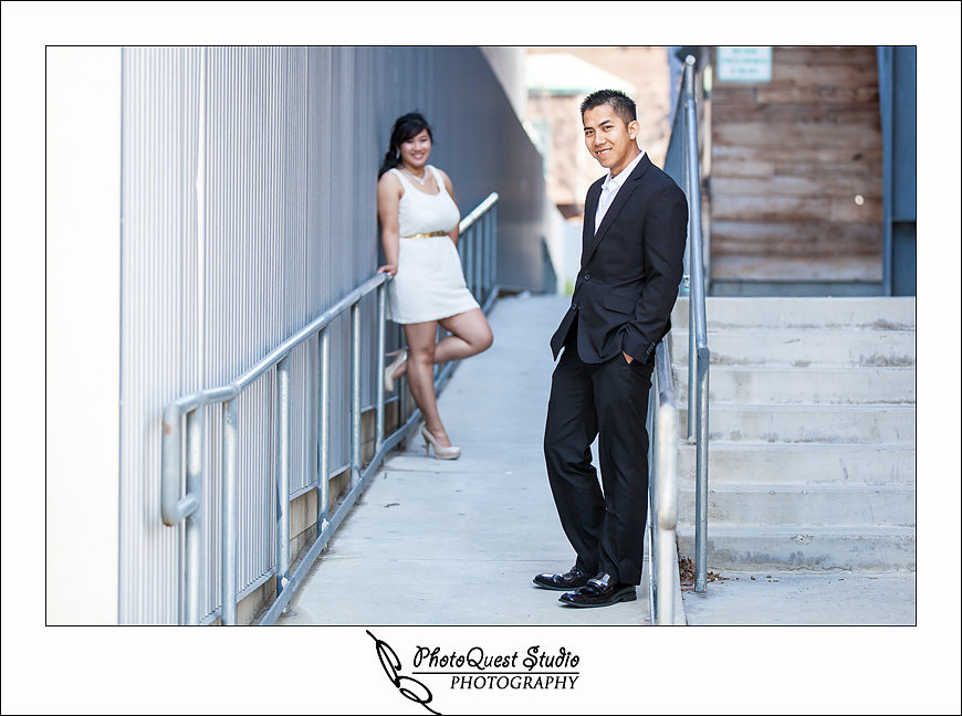 Romantic Temecula Old Town and Fallbrook Engagement Photo Session by Menifee, Temecula Wedding Photographer - Future Bride and Groom in front of Temecula Old Town Theater