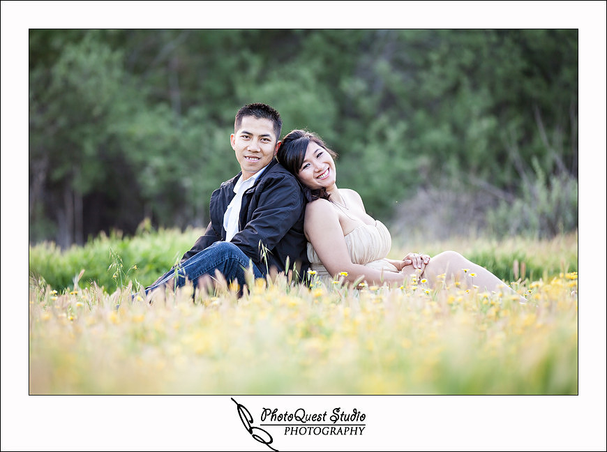 Romantic Temecula Old Town and Fallbrook Engagement Photo Session by Menifee, Temecula Wedding Photographer - Future Bride and Groom back to back