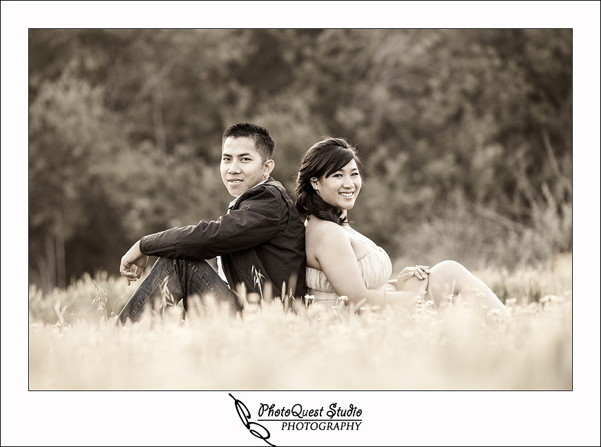 Romantic Temecula Old Town and Fallbrook Engagement Photo Session by Menifee, Temecula Wedding Photographer - Future Bride and Groom back to back