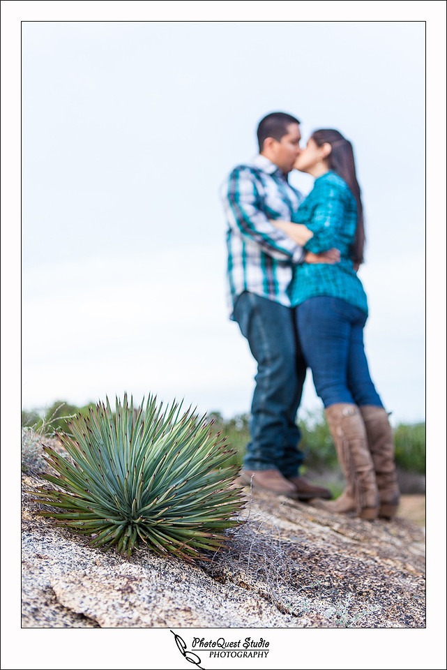 Valley Center Mountain Top Engagement Photo Session by Menifee wedding photographer, Murrieta wedding photographer, Temecula Wedding Photographer, Valley center wedding photographer - The kiss by the torns