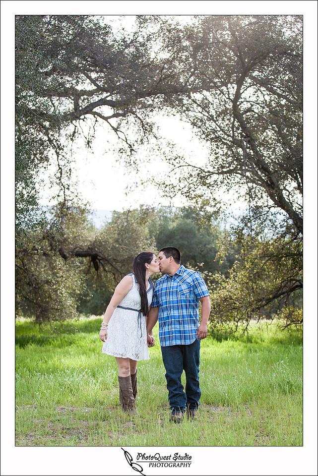 Valley Center Mountain Top Engagement Photo Session by Menifee wedding photographer, Murrieta wedding photographer, Temecula Wedding Photographer, Valley center wedding photographer - Jessica and Lee kissing