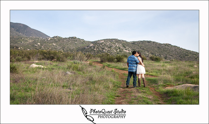 Valley Center Mountain Top Engagement Photo Session by Menifee wedding photographer, Murrieta wedding photographer, Temecula Wedding Photographer, Valley center wedding photographer - walking, hugging, kissing