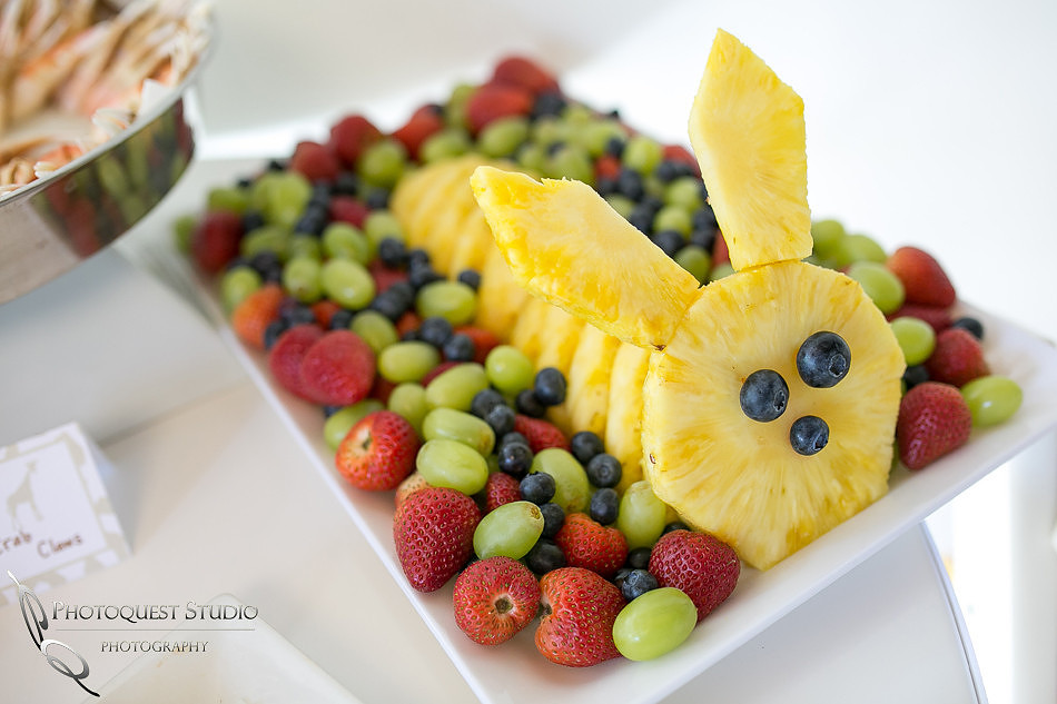Bunny pineapple on fruit plate at 1st Birthday Party