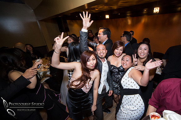 Party time on the dance floor at Brodard Chateau Wedding