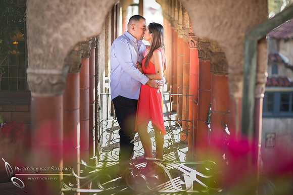 Engagement Photo at Mission Inn Hotel and Fairmount Park, Riverside - Monica & Hector