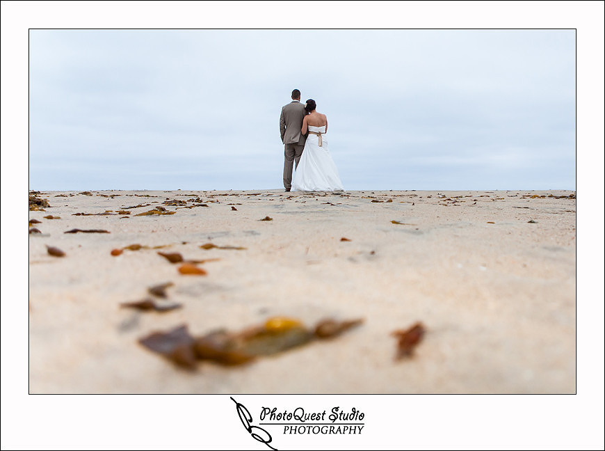 Carlsbad Beach Wedding by Temecula Wedding Photogarpher of Photoquest Studio, Photography, bride and groom quiet moment at the beach