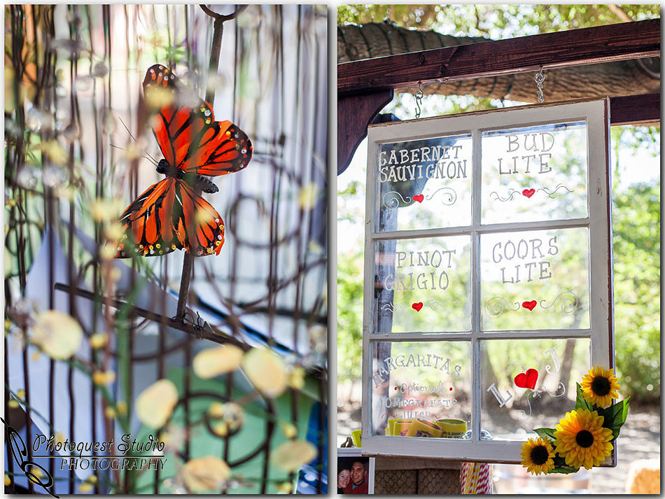 Rincon, Valley Center Wedding by Temecula Wedding Photographer of Photoquest Studio, Photography, butterfly and bar menu