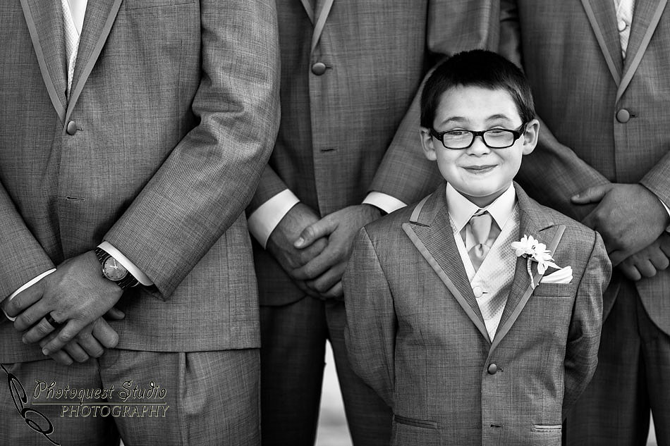cute boy standing by groomsmen, Champagne Village, Valley Center Wedding by Temecula Wedding Photographer of Photoquest Studio, Photography