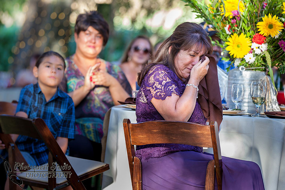 Mother of the Groom crying from the groom speech, Rincon, Valley Center Wedding by Temecula Wedding Photographer of Photoquest Studio, Photography.