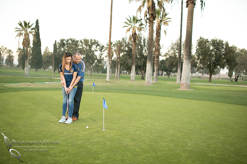 Engagement photo and golf at Fairmount Park