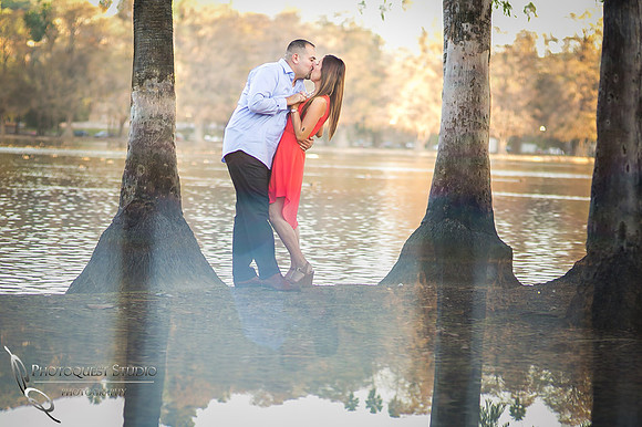 Engagement Photo at Mission Inn Hotel and Fairmount Park, Riverside - Monica & Hector