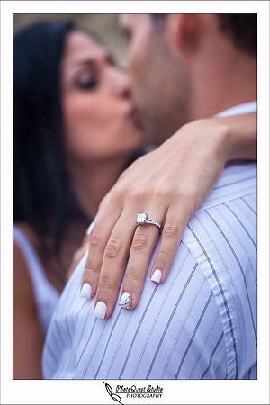 Oceanside engagement photo by temecula wedding photographer of photoquest studio photography at swami beach.