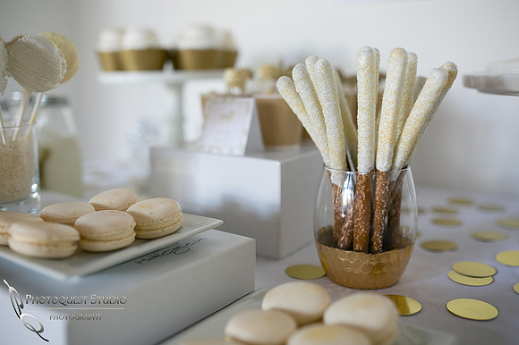 Baby Boy, Hunter's 1st Birthday Party White and Gold Theme