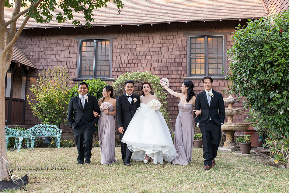 happy bridal party at Chapel of Orange