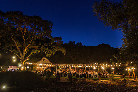 Wedding reception at the stone house of Temecula Creek Inn by Temecula Wedding Photographer