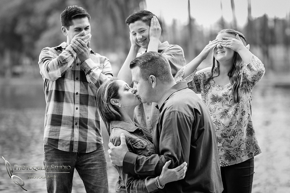 see no, hear no, speak no at Fairmount Park Engagement Photo 