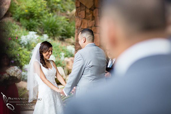 the happy and pretty bride