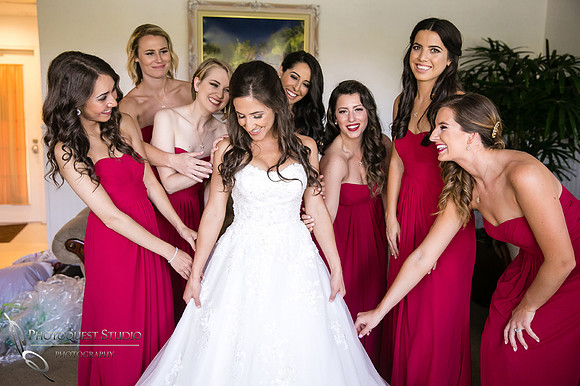 red dresses and white