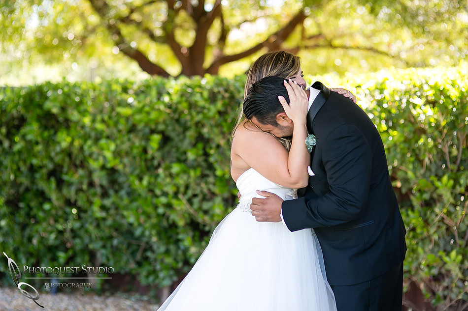 Wedding first look at Winery, Wiens Family Cellars, Temecula Wedding Photographer
